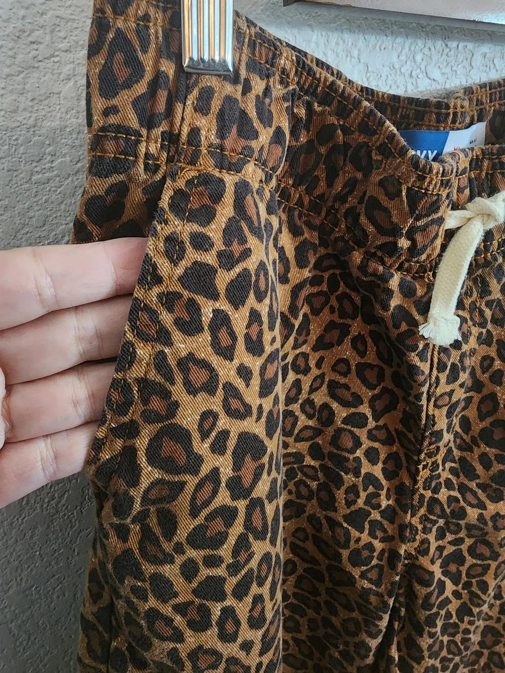 Old Navy Girls High-Rise Baggy Wide Leg Pants Leopard Print XL 14-16